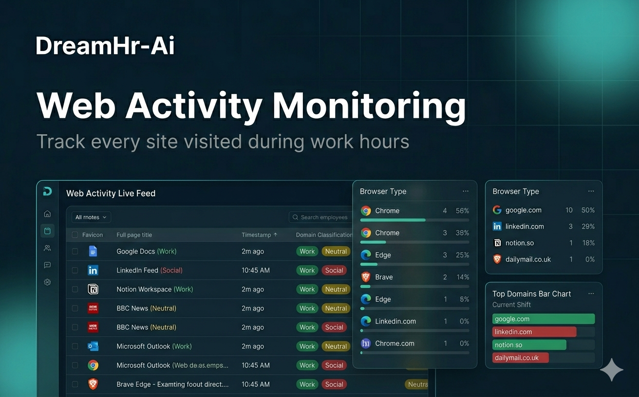 DreamHR-Ai web and browser activity monitoring